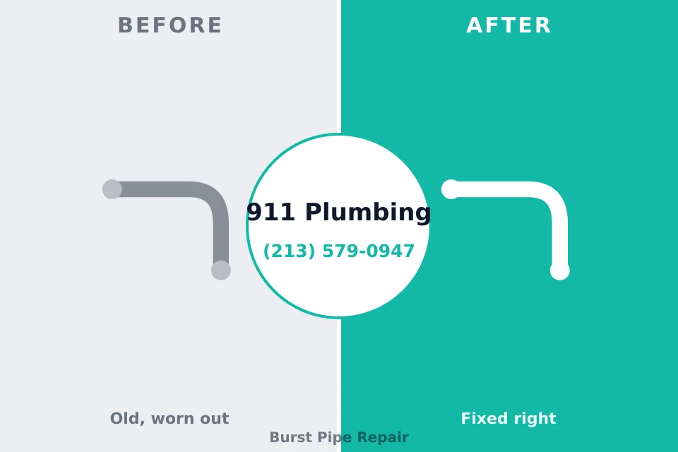 Before and after: plumbing repair Conway, PA